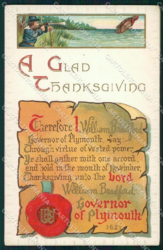 Artist Signed Thanksgiving serie 956 HOLE FORO cartolina XP9084 – fronte