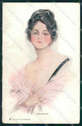 Artist Signed Harrison Fisher Penseroso Reinthal serie 872 cartolina XP9108 – fronte