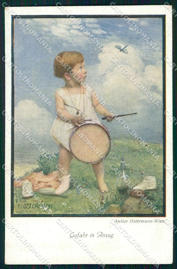 Artist Signed F. J. Ostermann Child B K W I serie 527-3 cartolina XP9112 – fronte