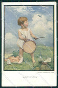Artist Signed F. J. Ostermann Child B K W I serie 527-3 cartolina XP9112 – fronte