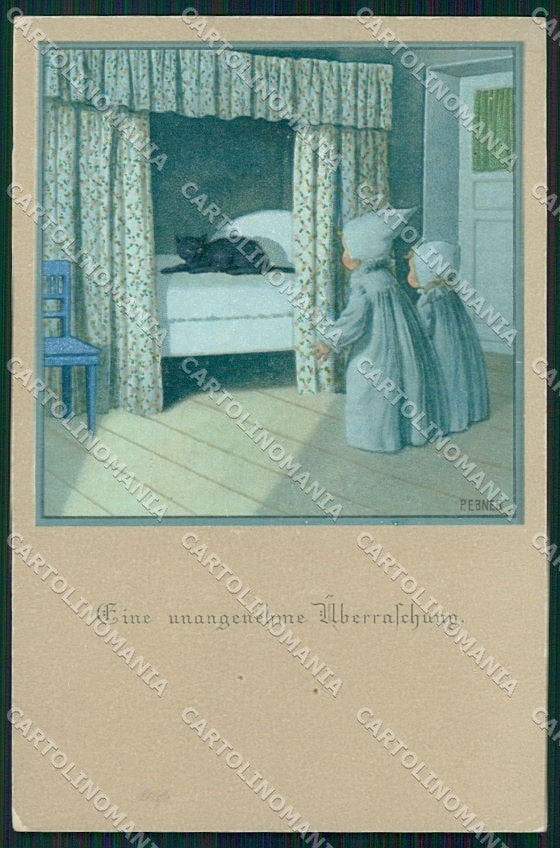 Artist Signed Pauli Ebner Children MM Vienne serie 1222 cartolina XP9129 – fronte