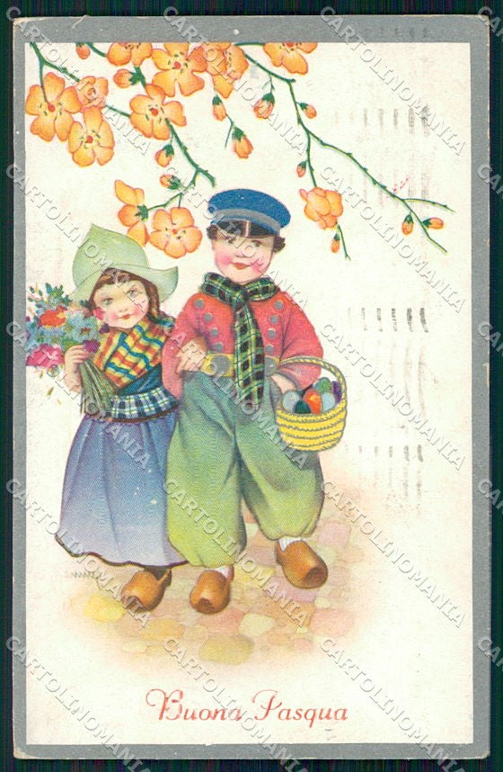 Artist Signed Dutch Children Degami 3583 cartolina XP9143 – fronte
