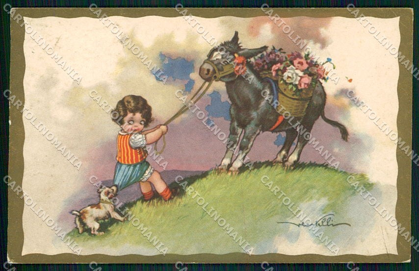Artist Signed Castelli Girl Degami 2145 cartolina XP9153 – fronte