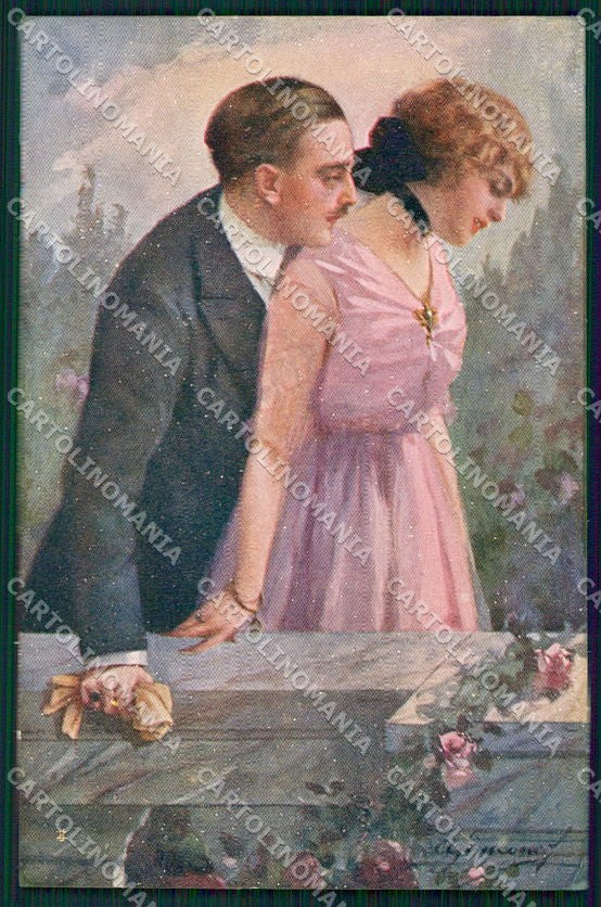 Artist Signed Simeone Romantic Couple serie 109-1 cartolina XP9167 – fronte