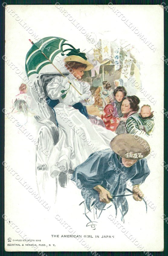 Artist Signed H. Fisher American Girl Japan Reinthal serie 102 cartolina XP9174 – fronte