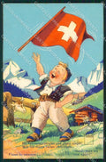 Artist Signed Serie Minouvis 28 Swiss Child cartolina XP9189 – fronte