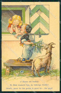 Artist Signed Serie Minouvis 76 Swiss Child cartolina XP9191 – fronte