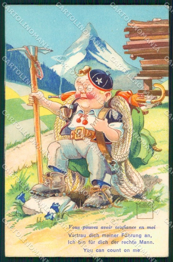 Artist Signed Serie Minouvis 19 Swiss Child cartolina XP9193 – fronte