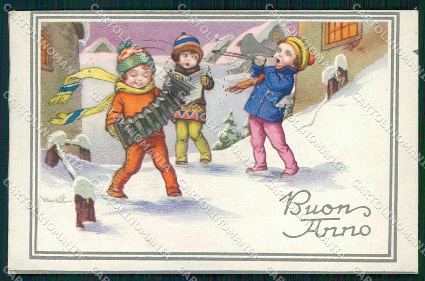 Artist Signed Castelli Children Degami cartolina XP9210 – fronte