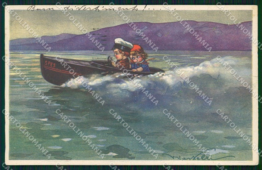 Artist Signed Castelli Children Degami cartolina XP9212 – fronte