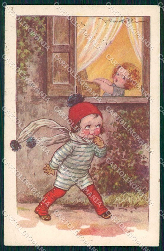Artist Signed Castelli Children serie 518-6 PIEGHINA cartolina XP9234 – fronte
