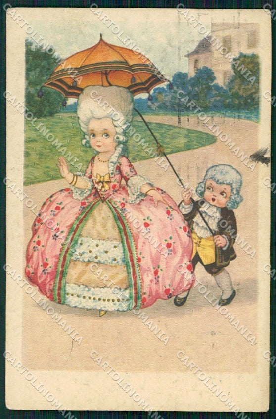 Artist Signed Castelli Children Degami 1002 cartolina XP9237 – fronte