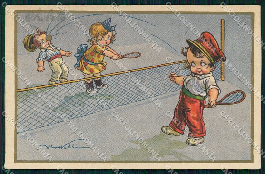 Artist Signed Castelli Children Sport Degami 974 cartolina XP9243 – fronte