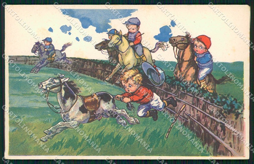 Artist Signed Castelli Children Degami cartolina XP9245 – fronte