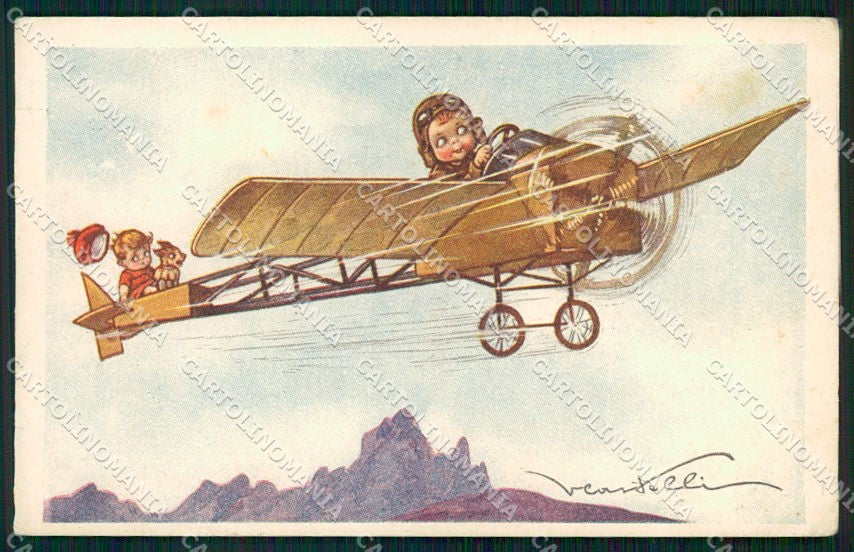 Artist Signed Castelli Children Degami 973 PIEGHINE cartolina XP9246 – fronte