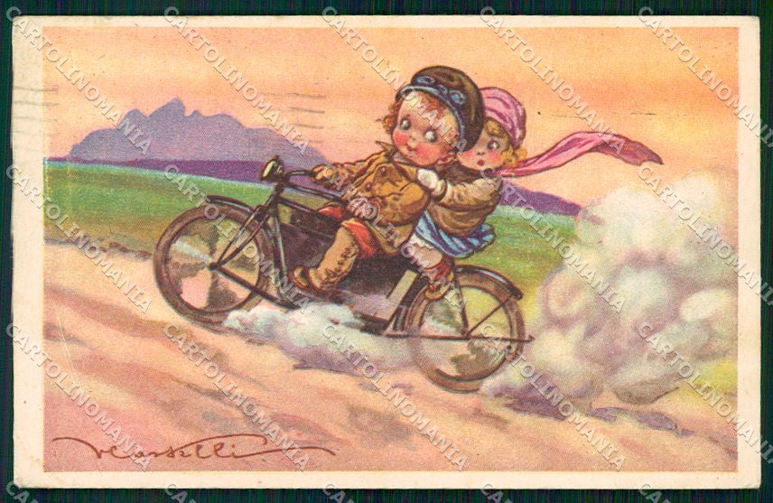 Artist Signed Castelli Children Degami 975 cartolina XP9249 – fronte