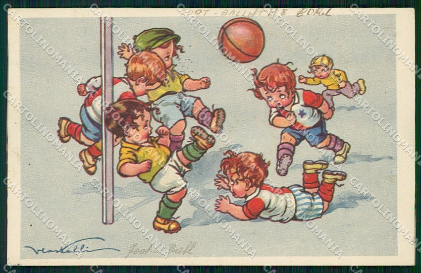 Artist Signed Castelli Children Sport serie 571-2 cartolina XP9255 – fronte