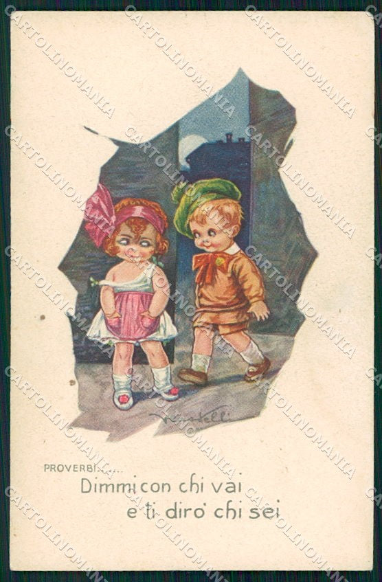 Artist Signed Castelli Children serie 590-2 cartolina XP9257 – fronte