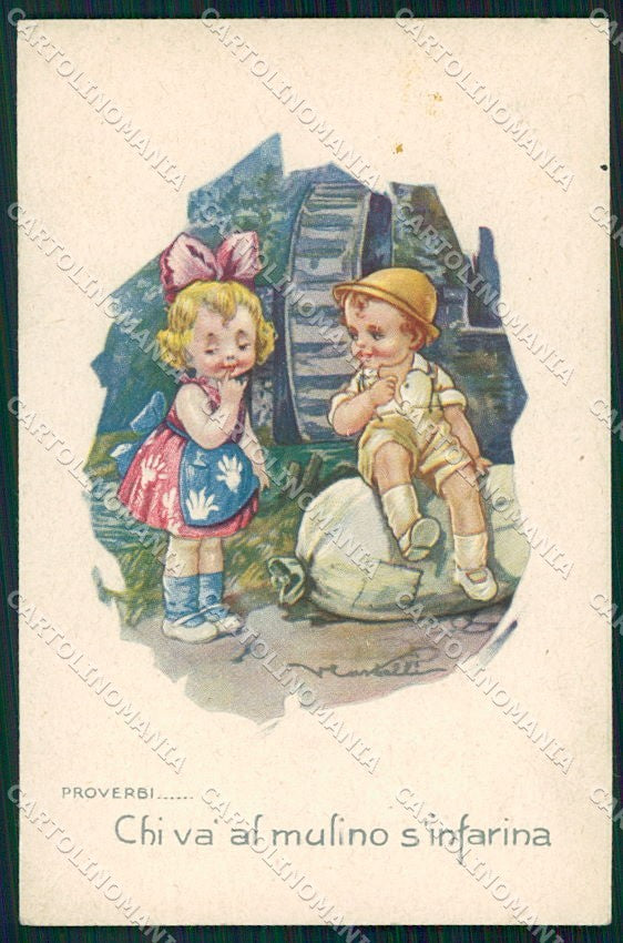 Artist Signed Castelli Children serie 591-2 cartolina XP9258 – fronte