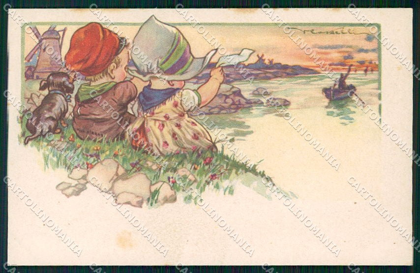 Artist Signed Castelli Dutch Children serie 496-3 cartolina XP9272 – fronte