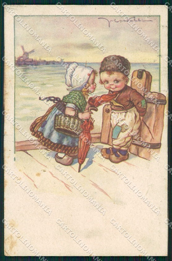 Artist Signed Castelli Dutch Children serie 496-6 cartolina XP9274 – fronte