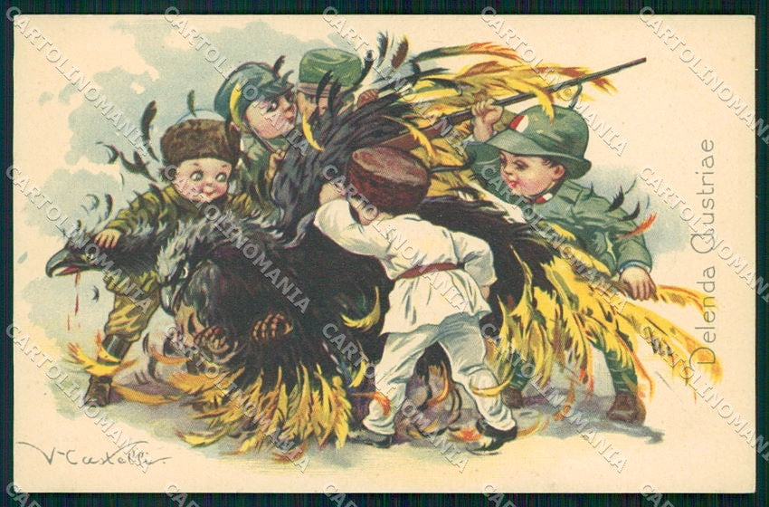 Artist Signed Castelli Children Propaganda WW1 WWI cartolina XP9275 – fronte