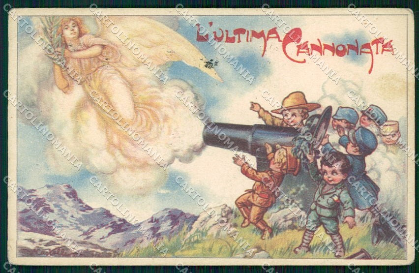 Artist Signed Castelli Children Propaganda WW1 WWI PIEGHINE cartolina XP9280 – fronte