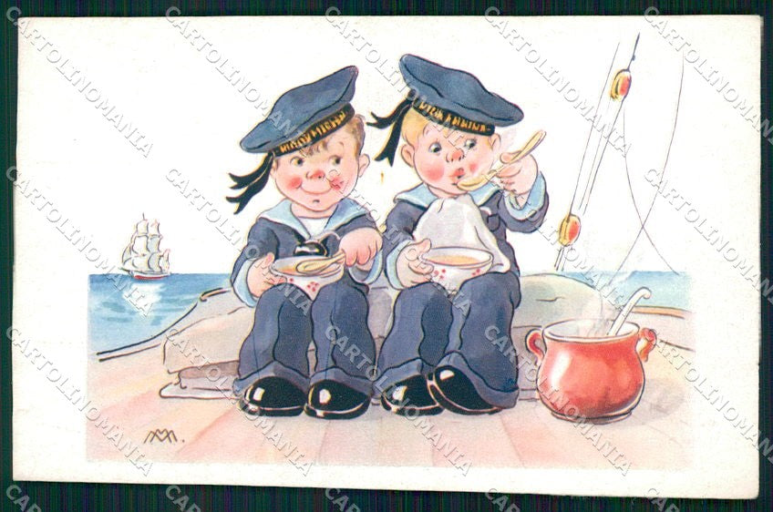 Artist Signed Children Sailor MM serie 1026 cartolina XP9288 – fronte