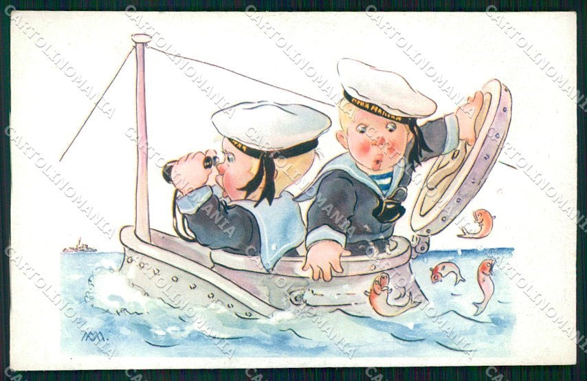Artist Signed Children Sailor MM serie 1026 cartolina XP9289 – fronte