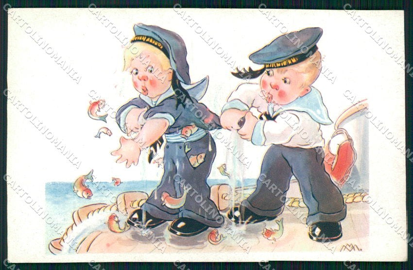 Artist Signed Children Sailor MM serie 1026 cartolina XP9291 – fronte