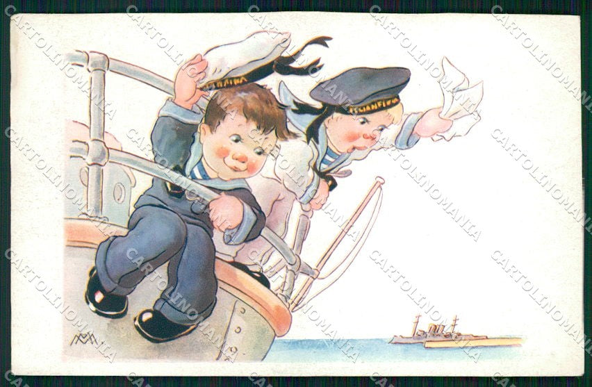 Artist Signed Children Sailor MM serie 1026 cartolina XP9292 – fronte