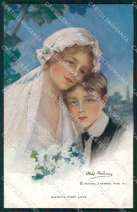 Artist Signed Philip Boileau Lady Reinthal Newman serie 827 cartolina XP9315 – fronte