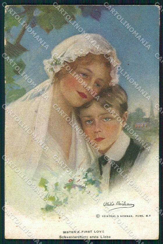 Artist Signed Philip Boileau Lady Reinthal Newman serie 827 cartolina XP9317 – fronte