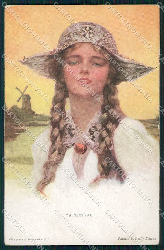 Artist Signed Philip Boileau Lady Reinthal Newman serie 752 cartolina XP9320 – fronte