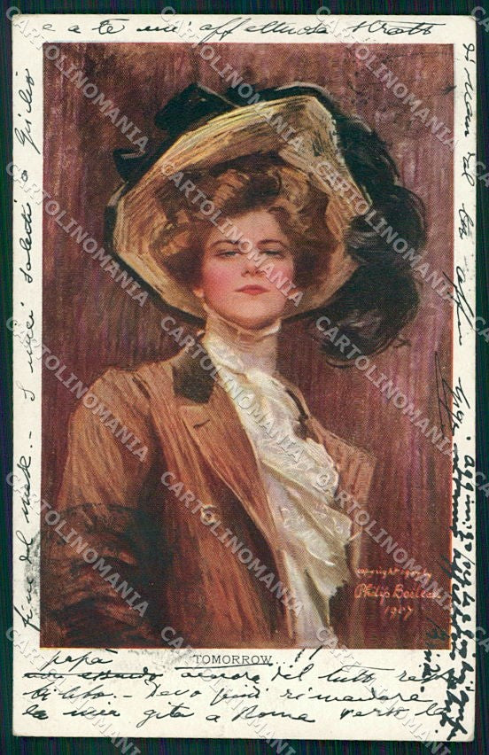 Artist Signed Philip Boileau Lady Tomorrow Reinthal Newman cartolina XP9326 – fronte