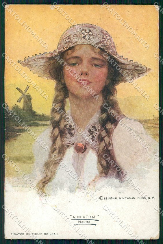 Artist Signed P. Boileau Lady Reinthal Newman serie 752 ABRASA cartolina XP9333 – fronte