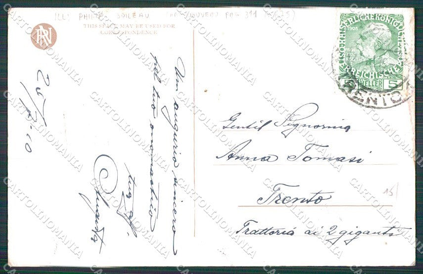 Artist Signed Philip Boileau Lady Reinthal Newman Yesterday cartolina XP9339 – retro
