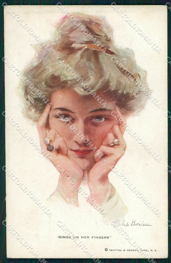 Artist Signed Philip Boileau Lady Reinthal Newman serie 204 cartolina XP9342 – fronte