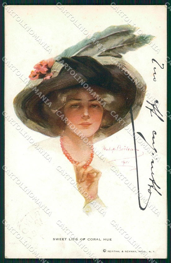 Artist Signed Philip Boileau Lady Reinthal Newman serie 212 cartolina XP9353 – fronte