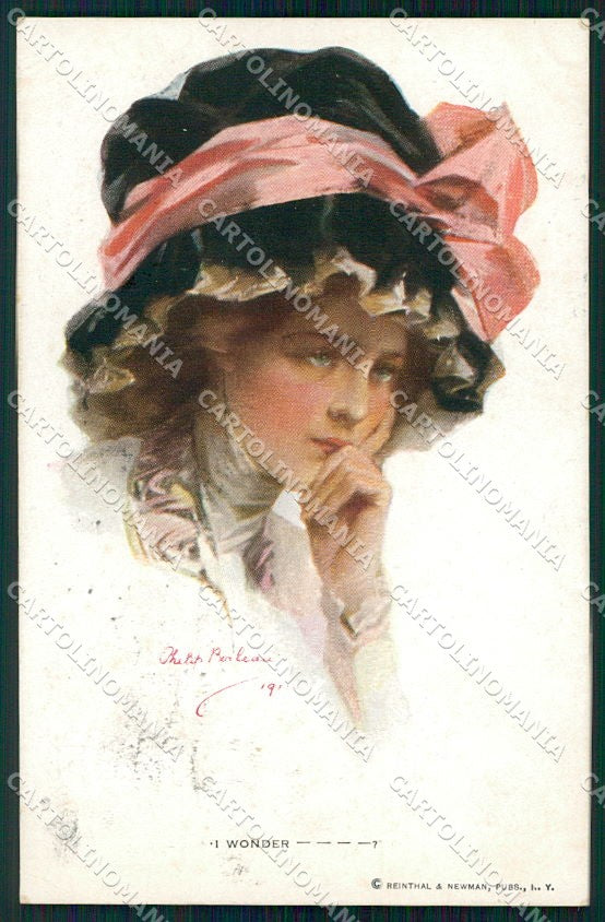 Artist Signed Philip Boileau Lady Reinthal Newman serie 215 cartolina XP9355 – fronte