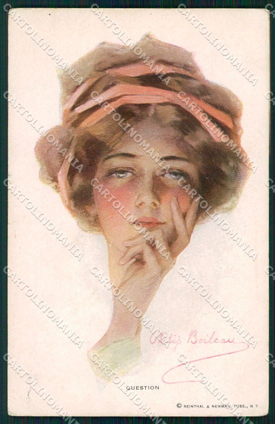 Artist Signed Philip Boileau Lady Reinthal Newman serie 206 cartolina XP9358 – fronte