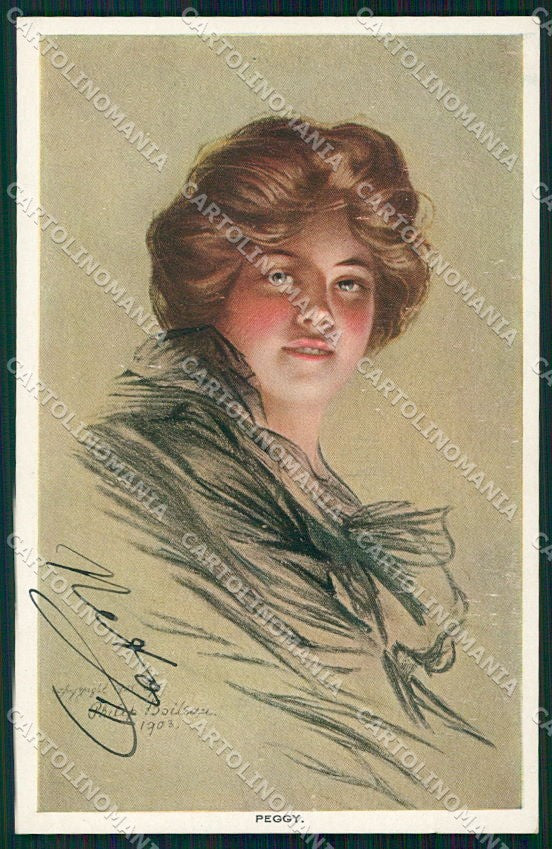 Artist Signed Philip Boileau Lady Reinthal Newman Peggy cartolina XP9378 – fronte