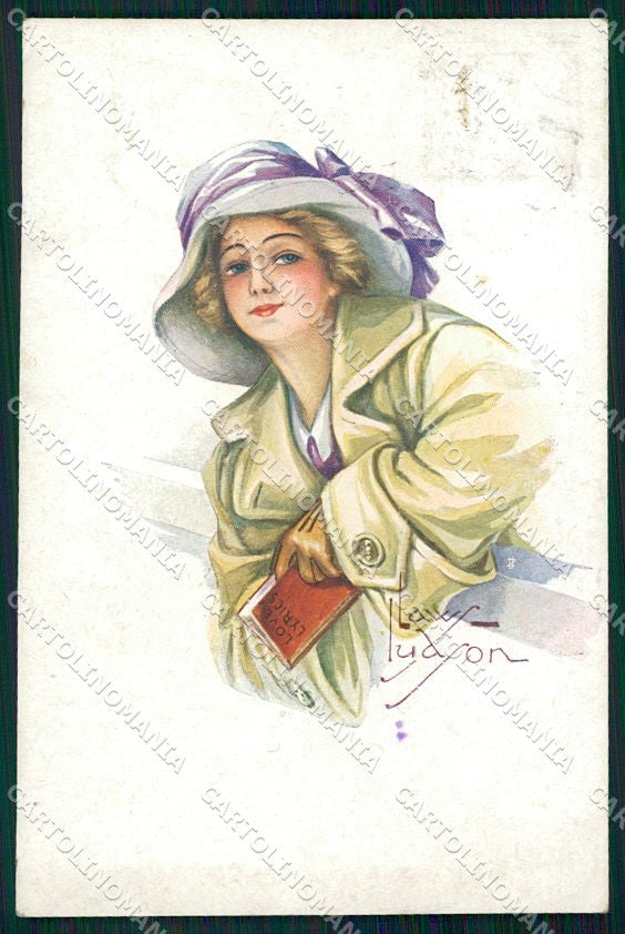 Artist Signed Law Ludson Glamour Fashion Lady serie 60-6 cartolina XP9412 – fronte