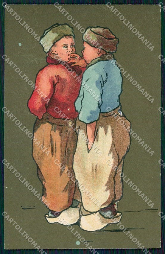 Artist Signed Dutch Children cartolina XP9415 – fronte