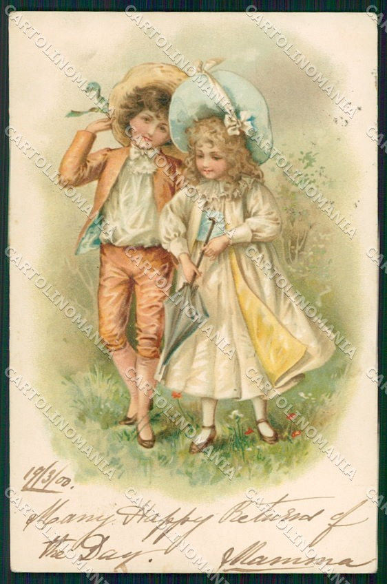 Artist Signed Frances Brundage ? Children Art Nouveau cartolina XP9419 – fronte