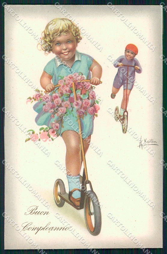 Artist Signed Collino Children cartolina XP9426 – fronte