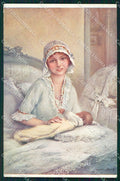 Artist Signed Martin Kavel Salon de Paris Lady serie 754 cartolina XP9446 – fronte