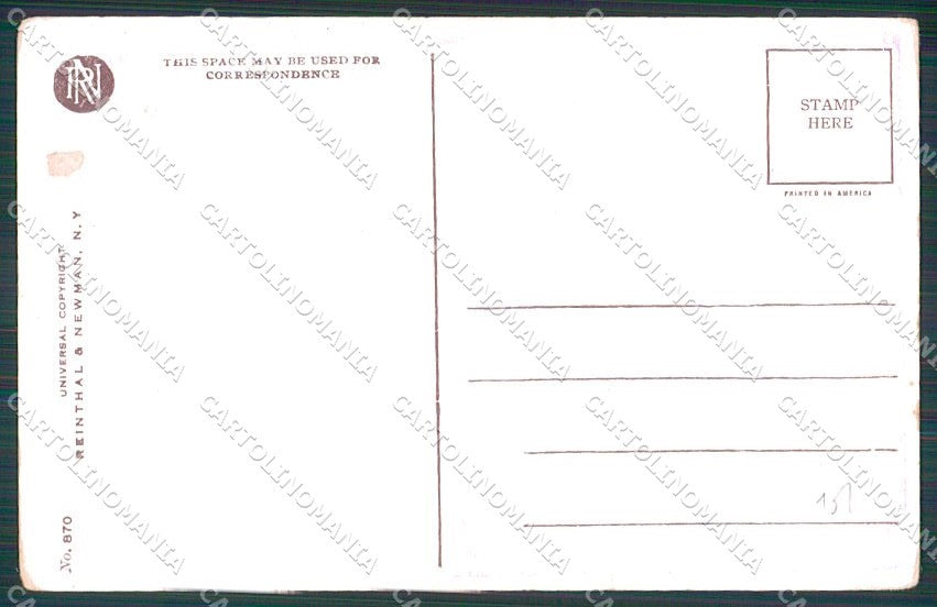 Artist Signed H. Fisher Glamour Lady Reflections serie 870 cartolina XP9455 – retro