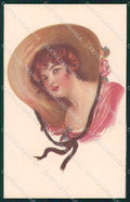 Artist Signed Harrison Fisher Glamour Lady serie 328-6 RIFILATA cartolina XP9456 – fronte