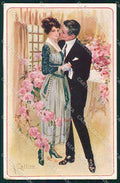 Artist Signed Collino Kiss Romantic Couple serie 1168 cartolina XP9457 – fronte